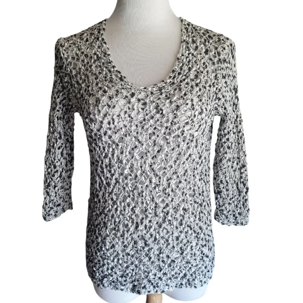 J.Jill Waffle Knit Popover Cover Up Long Sleeve Sweater Womens XSP